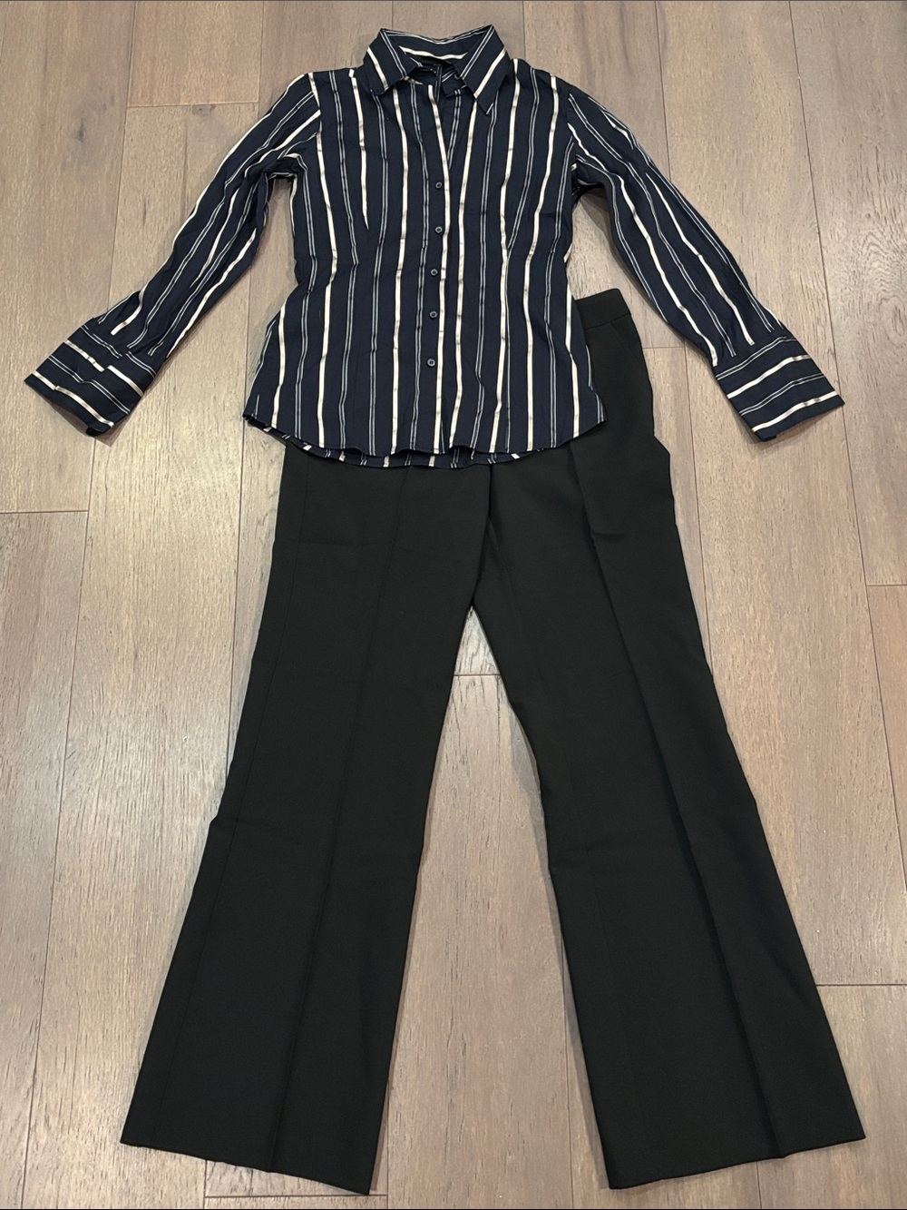New York & Company Black Boot-Cut Flare Pants and Top